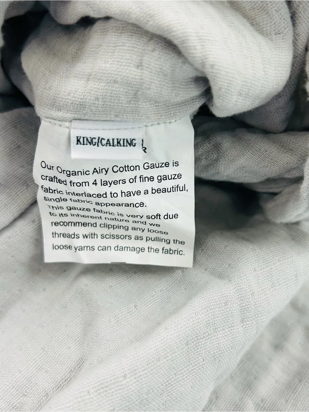 QUINCE Organic Cotton Gauze Duvet Cover Set King/Cal King Light Grey 8187